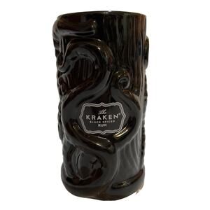 Release The Kraken Tiki Mug Black Octopus Spiced Rum Ceramic Cup Limited